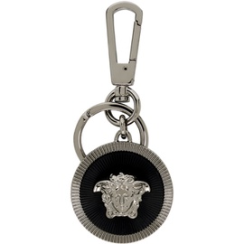 베르사체 Versace Gunmetal & Black Medusa Biggie Keychain 232404M148003