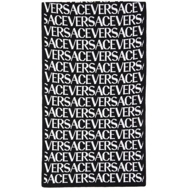 베르사체 베르사체 Versace Black Logo Scarf 232404M150000