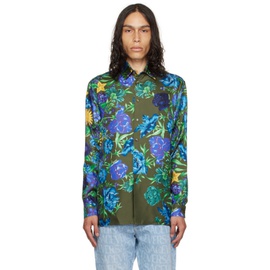 베르사체 Versace Khaki Wildflower West Shirt 232404M192028