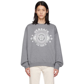 베르사체 Versace Gray Printed Sweatshirt 232404M204006