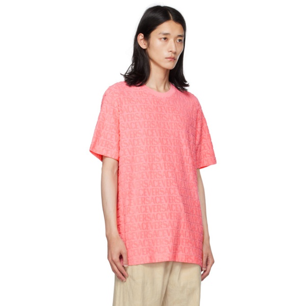 베르사체 베르사체 Versace Pink Allover T-Shirt 232404M213003