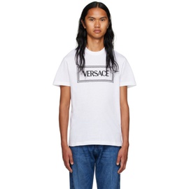 베르사체 Versace White Embroidered T-Shirt 232404M213014