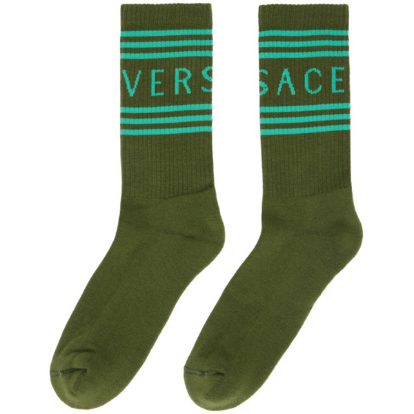 베르사체 베르사체 Versace Green Athletic Socks 232404M220000