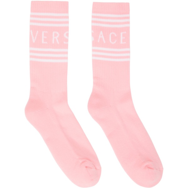 베르사체 베르사체 Versace Pink Athletic Socks 232404M220002