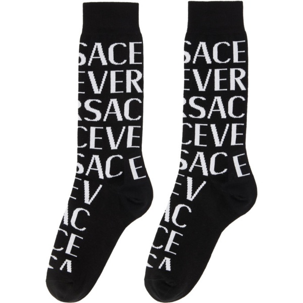 베르사체 베르사체 Versace Black Logo Socks 232404M220006
