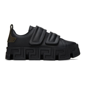 베르사체 Versace Black Greca Portico Strap Sneakers 232404M237004