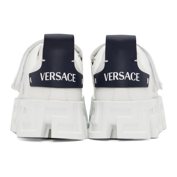 베르사체 베르사체 Versace White Greca Portico Strap Sneakers 232404M237005