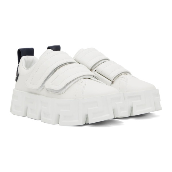 베르사체 베르사체 Versace White Greca Portico Strap Sneakers 232404M237005