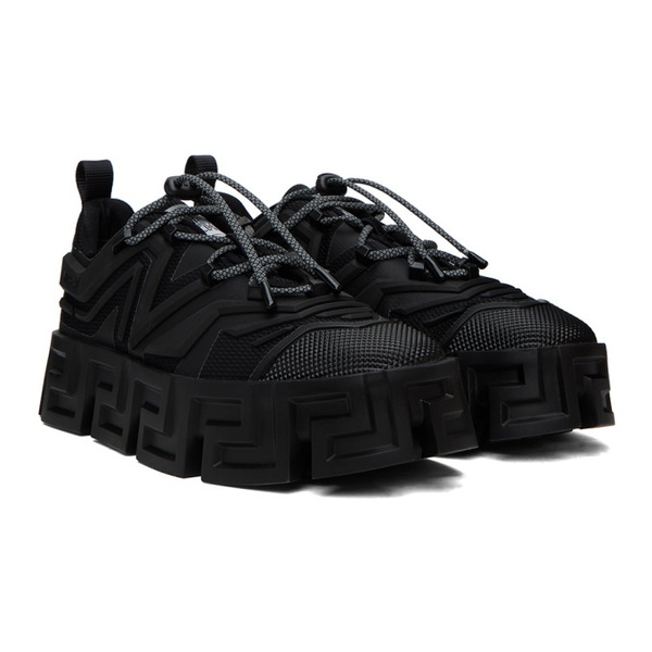 베르사체 베르사체 Versace Black Greca Labyrinth Sneakers 232404M237019