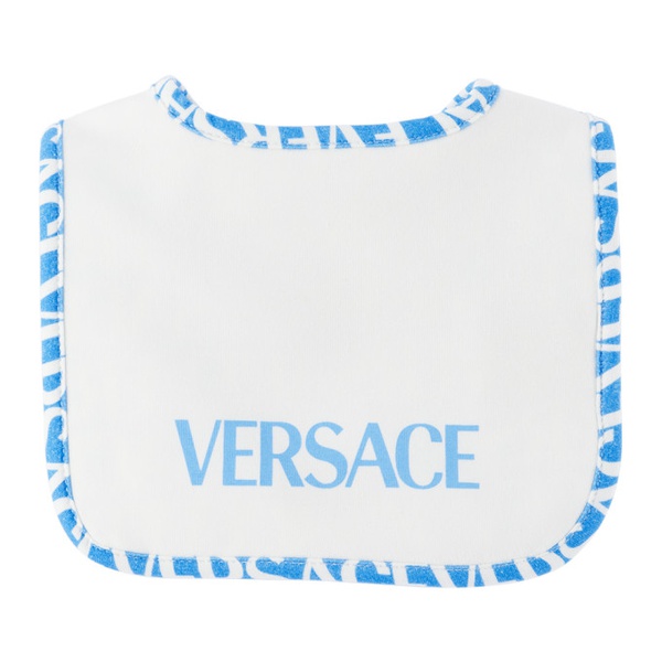 베르사체 베르사체 Versace Baby White & Blue Allover Three-Piece Set 232404M690001