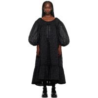 Simone Rocha Black Beaded Midi Dress 232405F054018