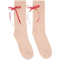 시몬 로샤 Simone Rocha Pink Bow Socks 232405F076006