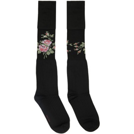 시몬 로샤 Simone Rocha Black Floral Socks 232405F076008
