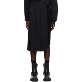 언더커버 UNDERCOVER Black Pleated Midi Skirt 232414F092001