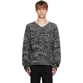 언더커버 UNDERCOVER Black & White V-Neck Sweater 232414M206001