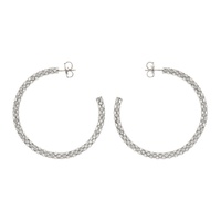 아미나 무아디 Amina Muaddi Silver Large Cameron Hoop Earrings 232415F022004