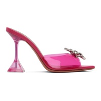 아미나 무아디 Amina Muaddi Pink Rosie Glass Slipper Heeled Sandals 232415F125016