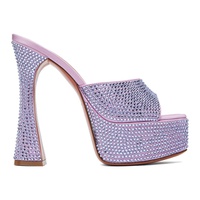 아미나 무아디 Amina Muaddi Purple Dalida Crystal Heeled Sandals 232415F125021
