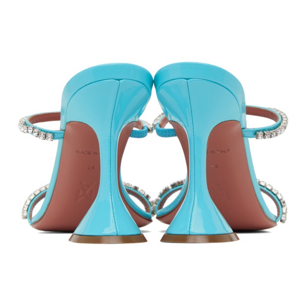  아미나 무아디 Amina Muaddi Blue Gilda Slipper 95 Heeled Sandals 232415F125053