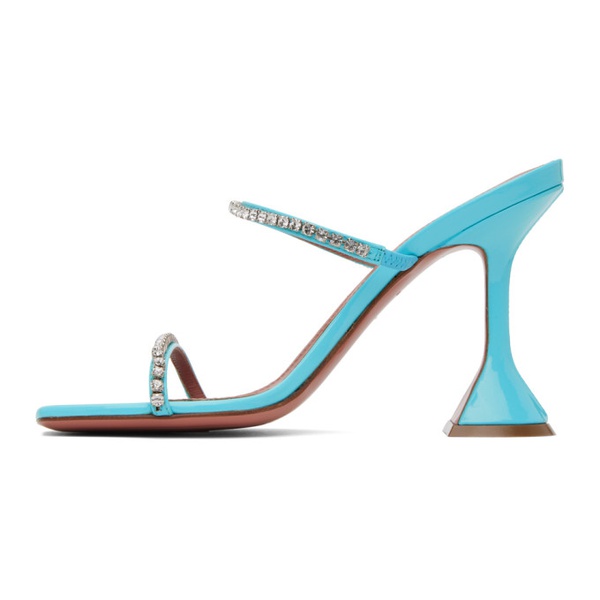 아미나 무아디 Amina Muaddi Blue Gilda Slipper 95 Heeled Sandals 232415F125053