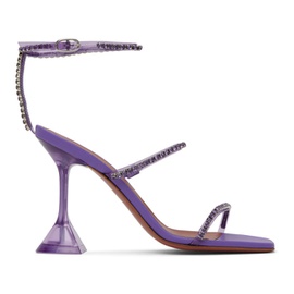아미나 무아디 Amina Muaddi Purple Gilda Glass Heeled Sandals 232415F125054