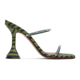 아미나 무아디 Amina Muaddi Green Gilda Slipper Heeled Sandals 232415F125084