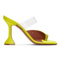 아미나 무아디 Amina Muaddi Yellow Paloma Crystal Slipper Heeled Sandals 232415F125085