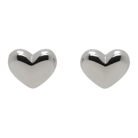 Marland Backus SSENSE Exclusive Silver Lonely Heart Earrings 232431F022004