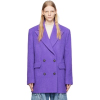 MSGM Purple Double-Breasted Coat 232443F057004