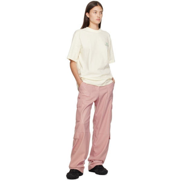  MSGM Pink Cargo Pockets Faux-Leather Trousers 232443F087005