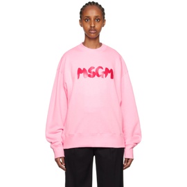 MSGM Pink Printed Sweatshirt 232443F096009