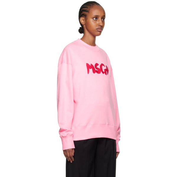  MSGM Pink Printed Sweatshirt 232443F096009