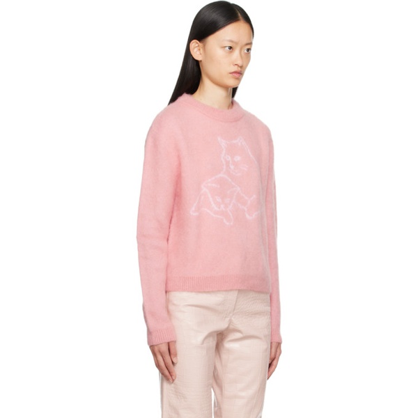  MSGM Pink Jacquard Sweater 232443F096014