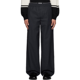 MSGM Navy Layered Trousers 232443M191005