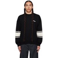 MSGM Black Embroidered Sweater 232443M201004