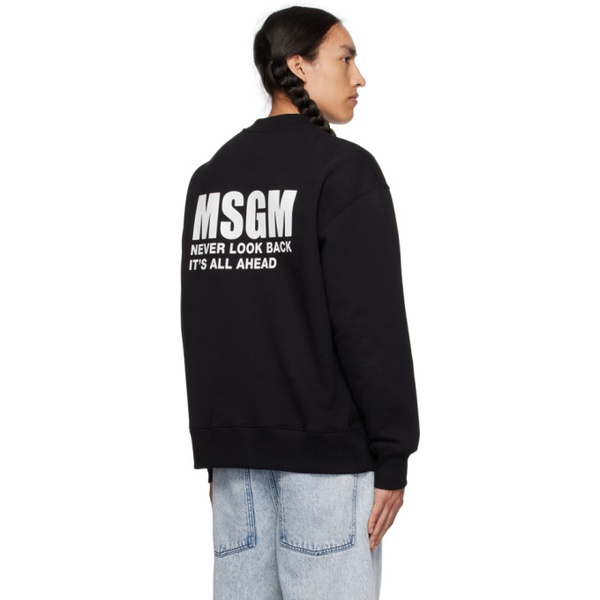  MSGM Black Printed Sweatshirt 232443M204000