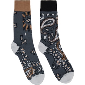 사카이 Sacai Gray Bandana Socks 232445F076001