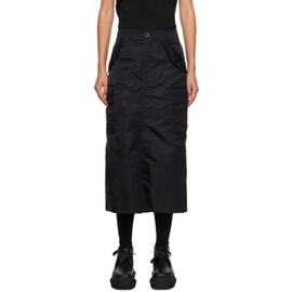 사카이 Sacai Black Pleated Midi Skirt 232445F092011