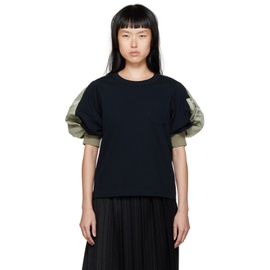 사카이 Sacai Navy & Khaki Mix T-Shirt 232445F110017