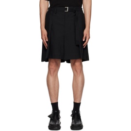 사카이 Sacai Black Pleated Shorts 232445M193025