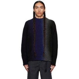 사카이 Sacai Black & Khaki Tie-Dye Sweater 232445M201005