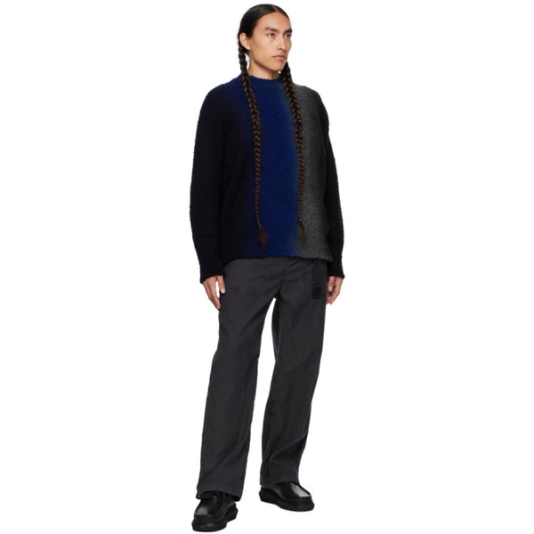  사카이 Sacai Black & Khaki Tie-Dye Sweater 232445M201005