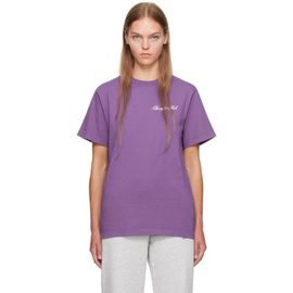 스포티 앤 리치 Sporty & Rich Purple Printed T-Shirt 232446F110006