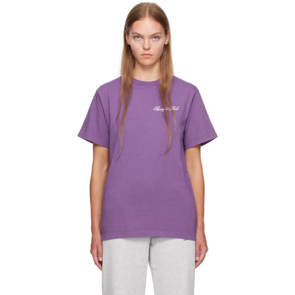  스포티 앤 리치 Sporty & Rich Purple Printed T-Shirt 232446F110006