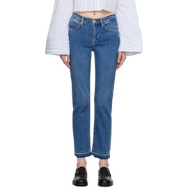 FRAME Blue Le High Straight Jeans 232455F069040