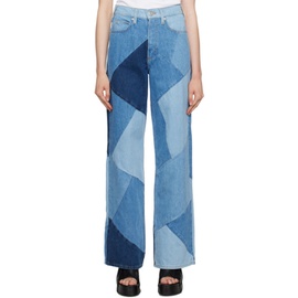 FRAME Blue Le High N Tight Patchwork Jeans 232455F069049