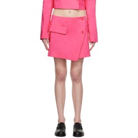 FRAME Pink Button Miniskirt 232455F090000