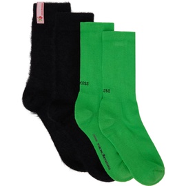SOCKSSS Two-Pack Black & Green Socks 232480M220014