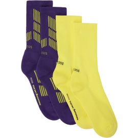 SOCKSSS Two-Pack Purple & Yellow Socks 232480M220027