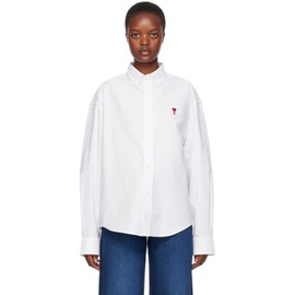Ami Paris White Ami De Coeur Shirt 232482F109000